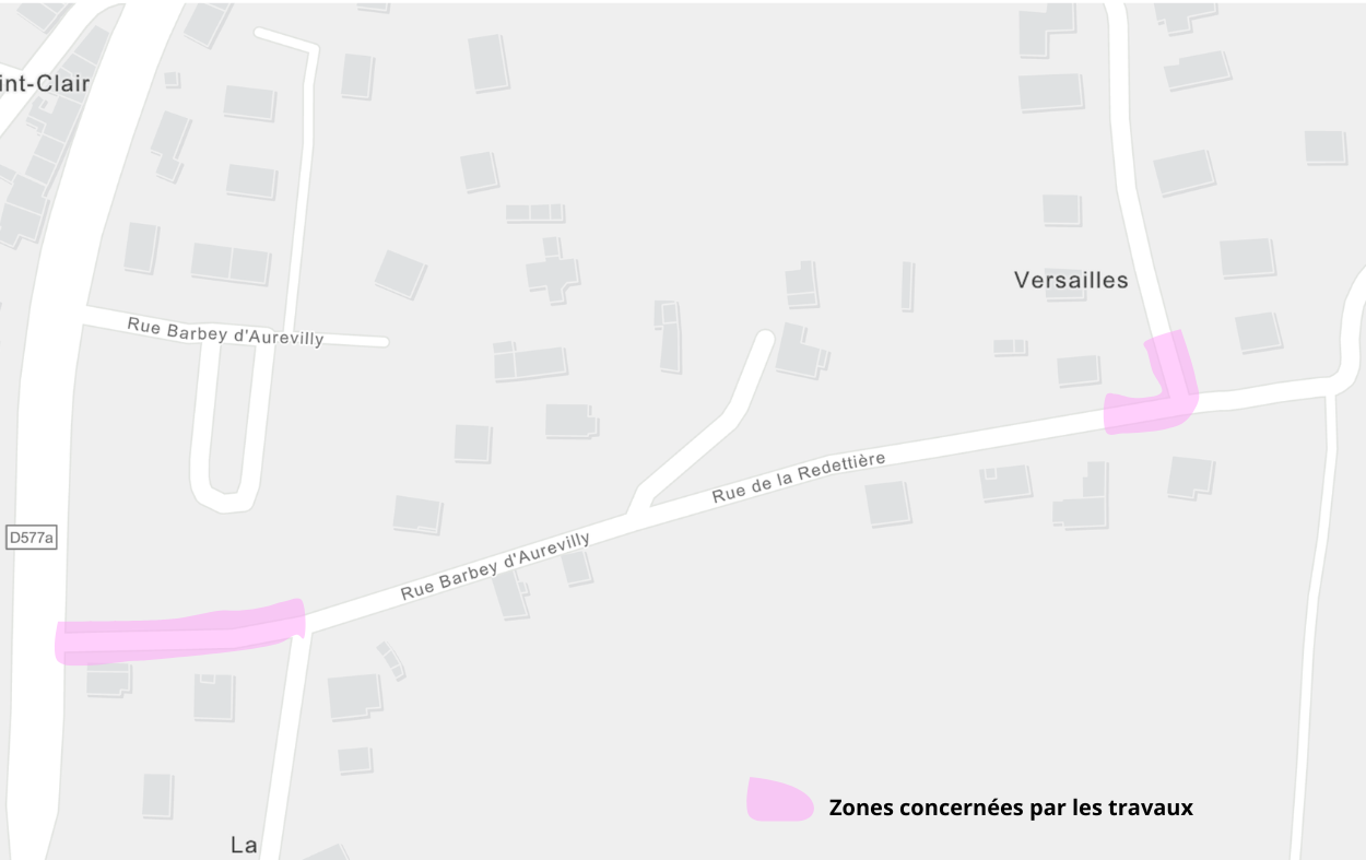 Zone concernée par les travaux